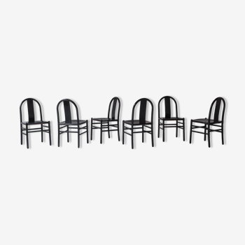 Set of 6 dining chairs by Annig Sarian for Tisettanta Italy, 1980s.