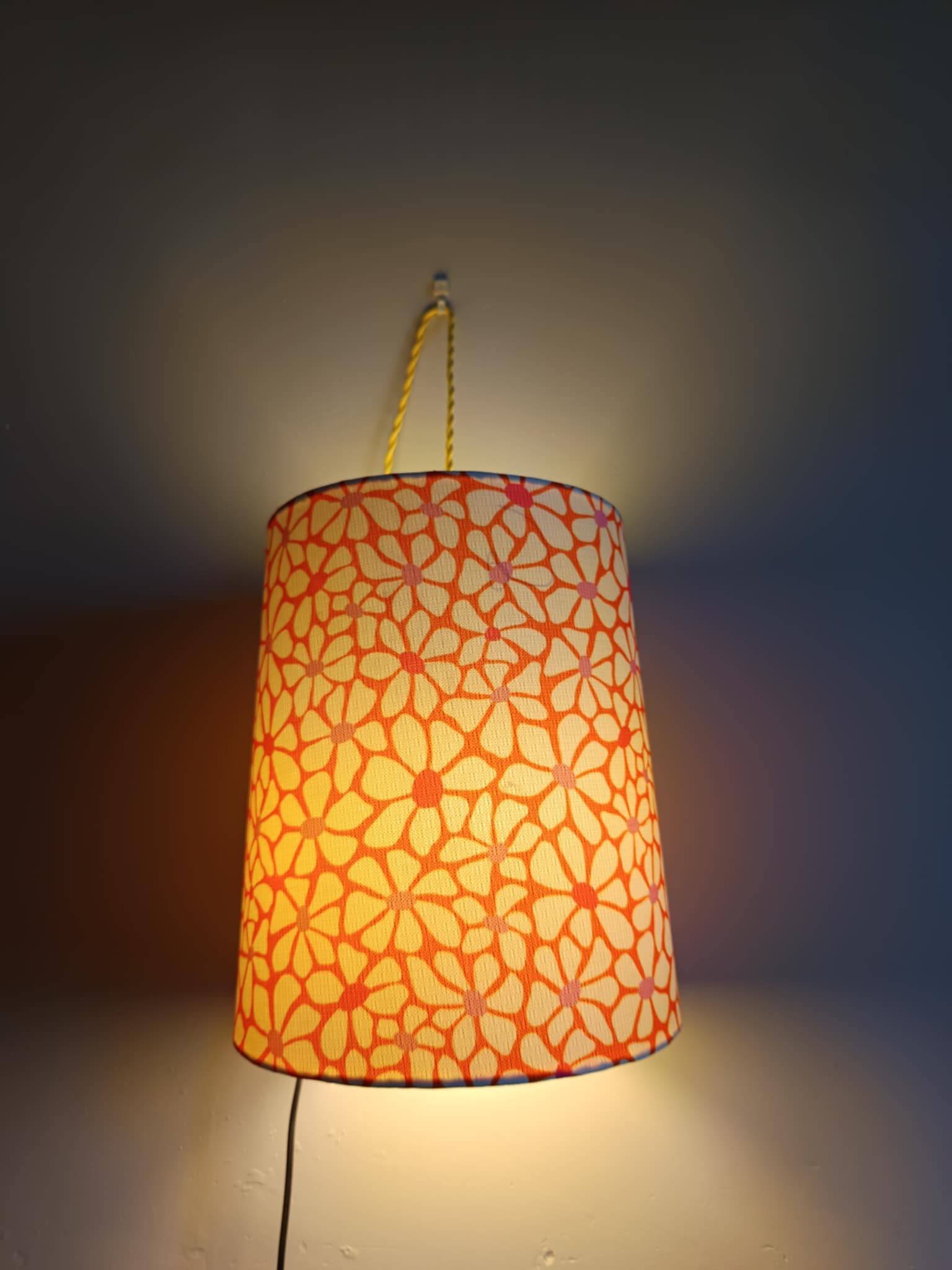 Custom-made vintage 1970s flower pendant light