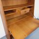 Meuble secrétaire bibliothèque de rangement vintage en bois de chêne