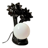 Ceramic and opaline palm tree lamp 1980