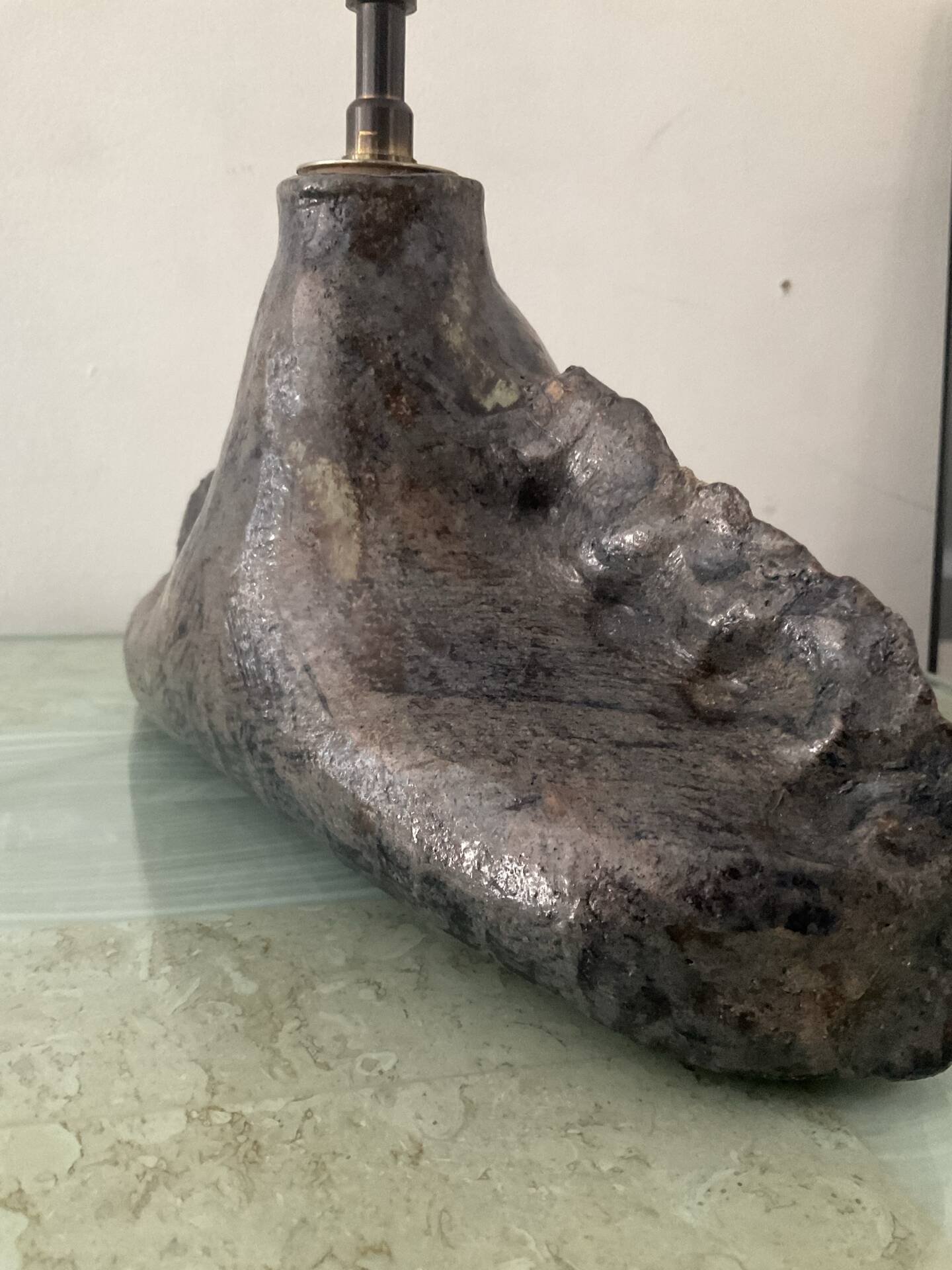 Vintage brutalist ceramic lamp base