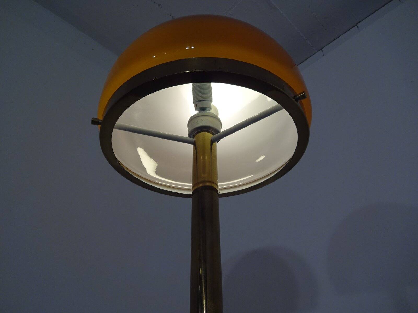 Brass and Glass Floor Lamp, 1970s