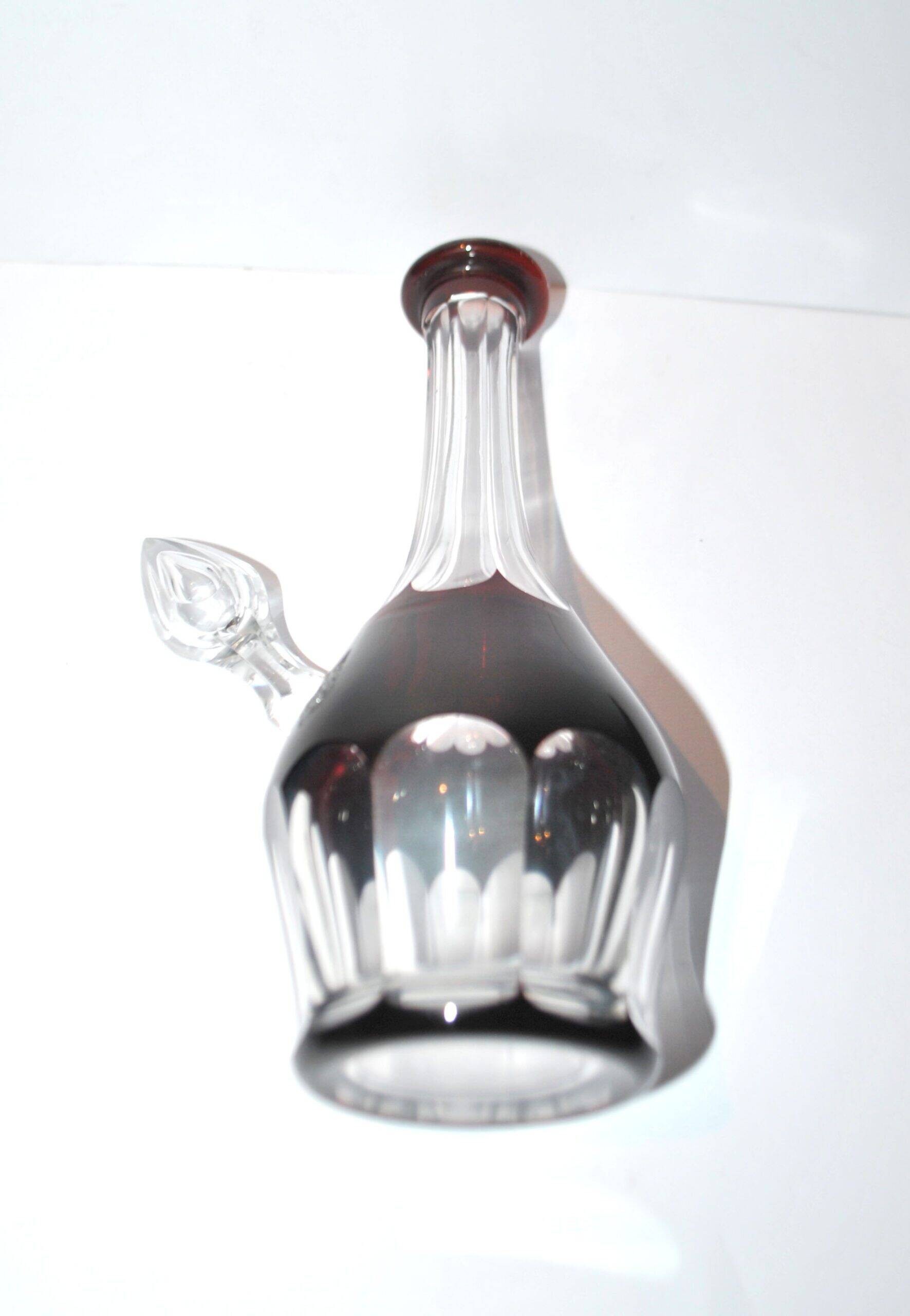 Carafe et 6 verres à liqueur Saint-Louis Bristol Joseph overlay cristal doublé