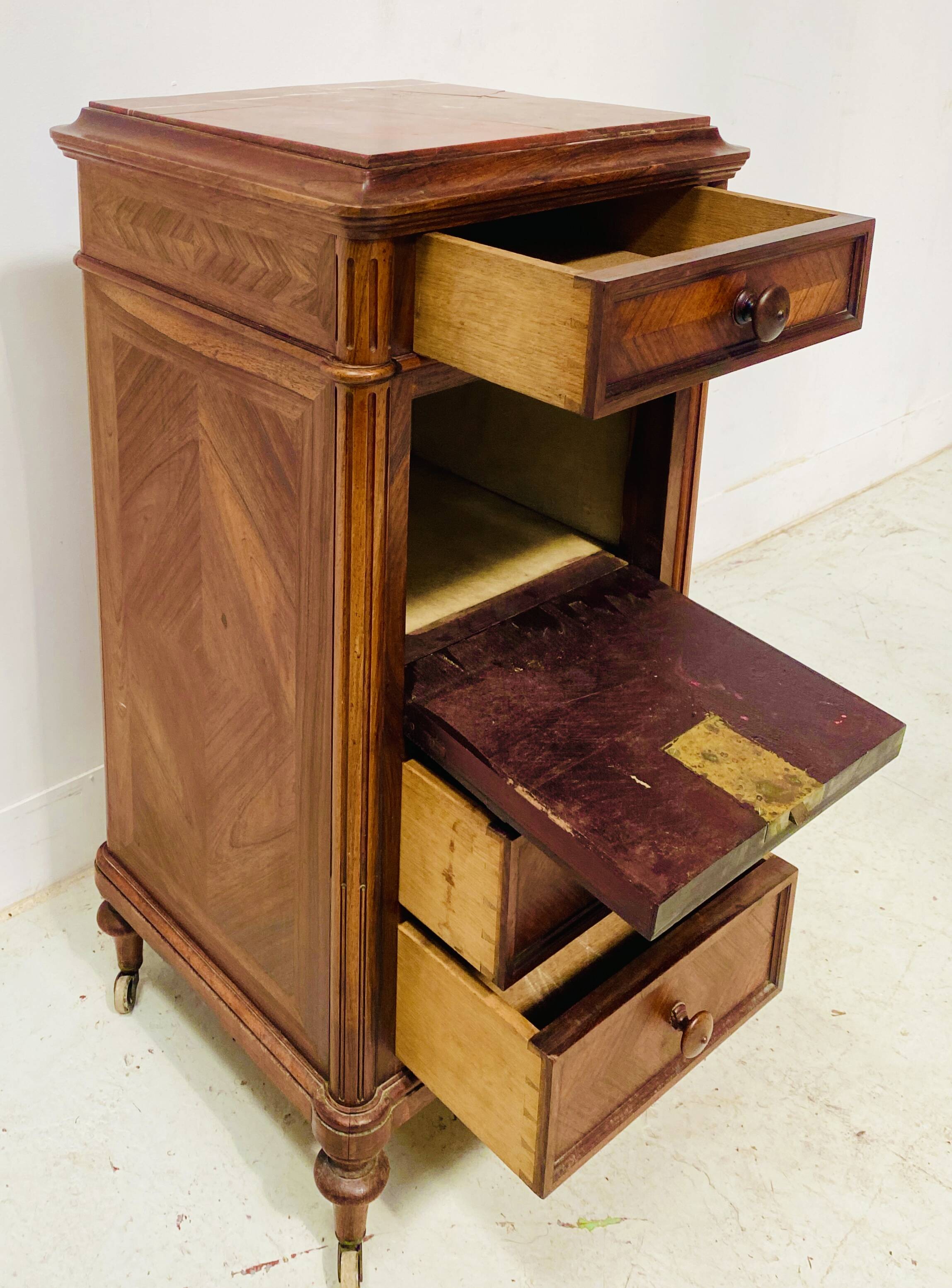 Napoleon III rosewood bedside table, 19th century