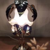 Gold metal flower lamp