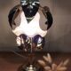 Lampe fleur métal doré