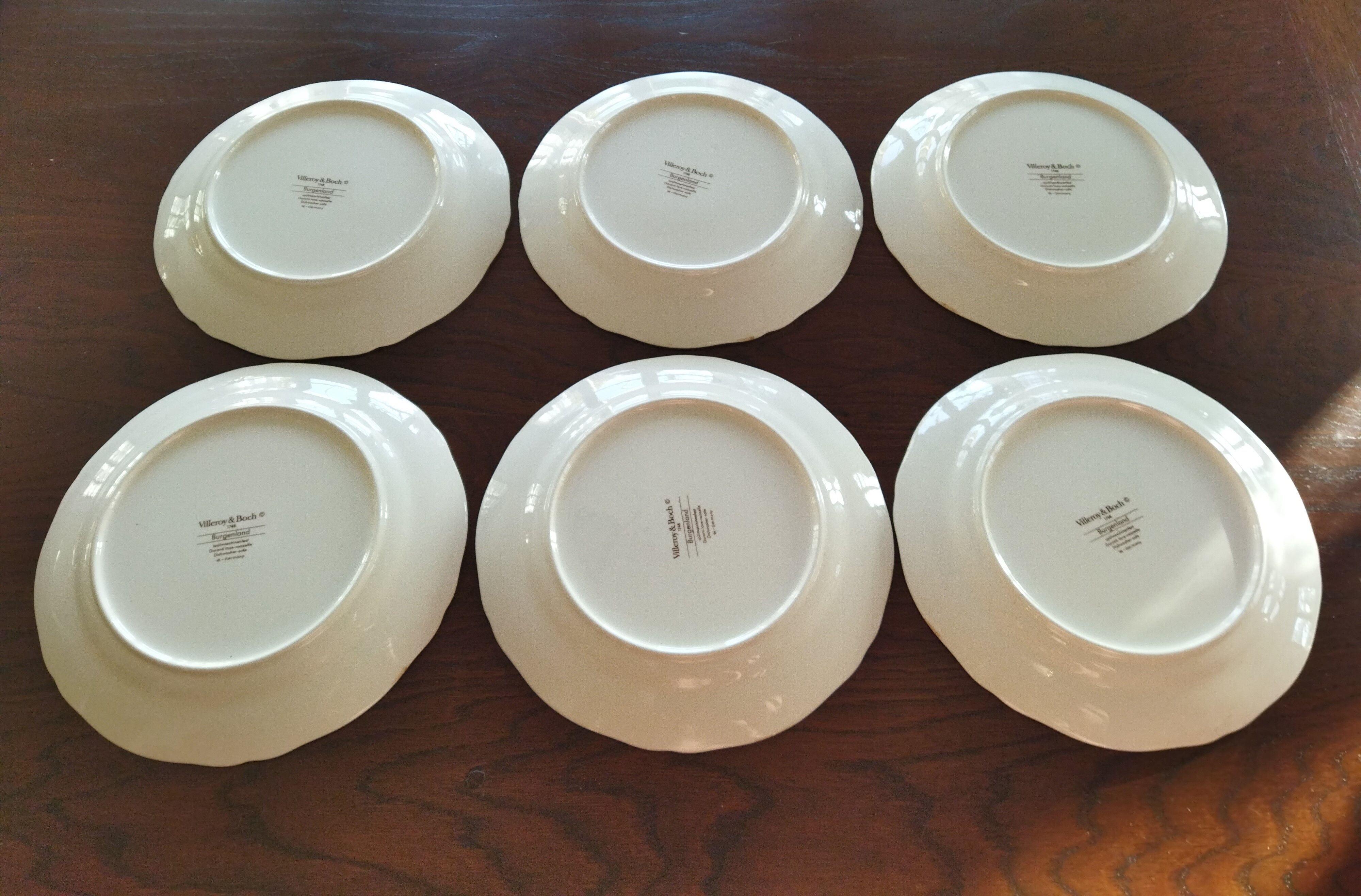 6 flat plates Burgenland blue Villeroy & Boch