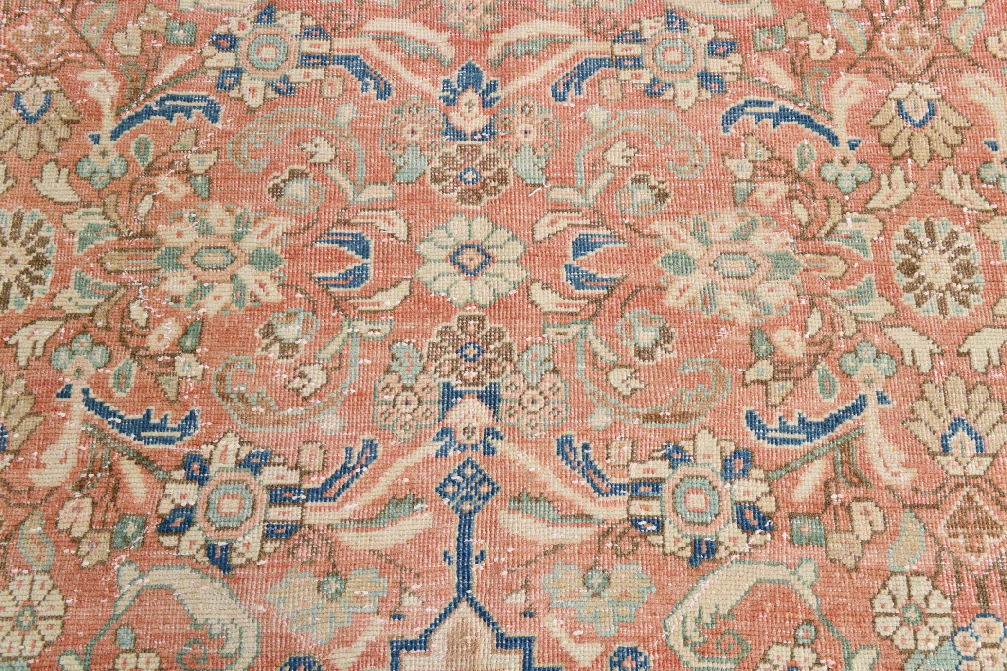 Pink Elegant Decorative Vintage Persian Rug For Living Room, 284x393 Cm