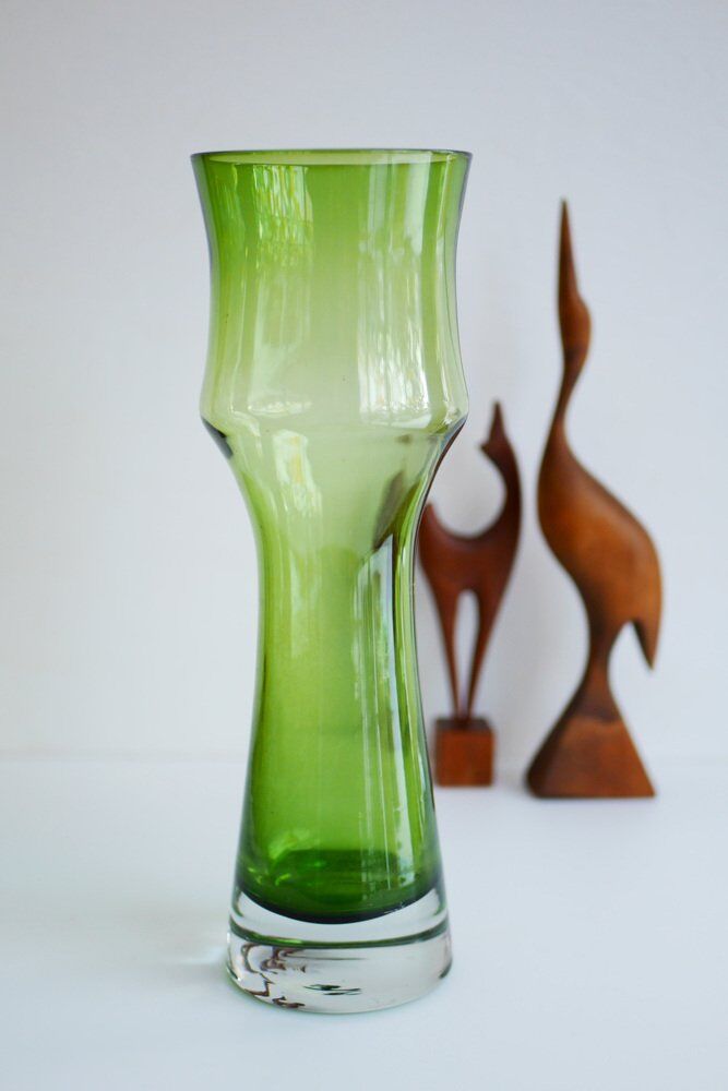 Mid-century modern glass vase by Bo Borgström for Åseda