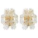 Magnificent pair of crystal wall lights by Kinkeldey, Germany, 1970s.
