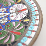 Enamelled brass mandala wall circle