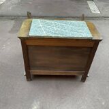 Oak and marble bedside table
