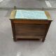 Oak and marble bedside table