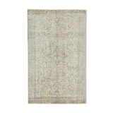 Handwoven antique anatolian beige rug 166 cm x 269 cm