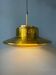 Suspension Space Age Dijkstra in smoked yellow glass, Mid-Century