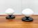 Vintage Swiss marble and glass table lamps by Optelma, set of 2.