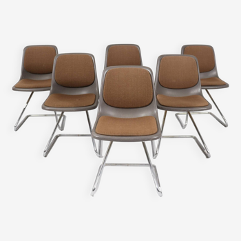 Set of 6 Space Age cantilever chairs by Mauser Werke, model: CD3, Germany, 1970s