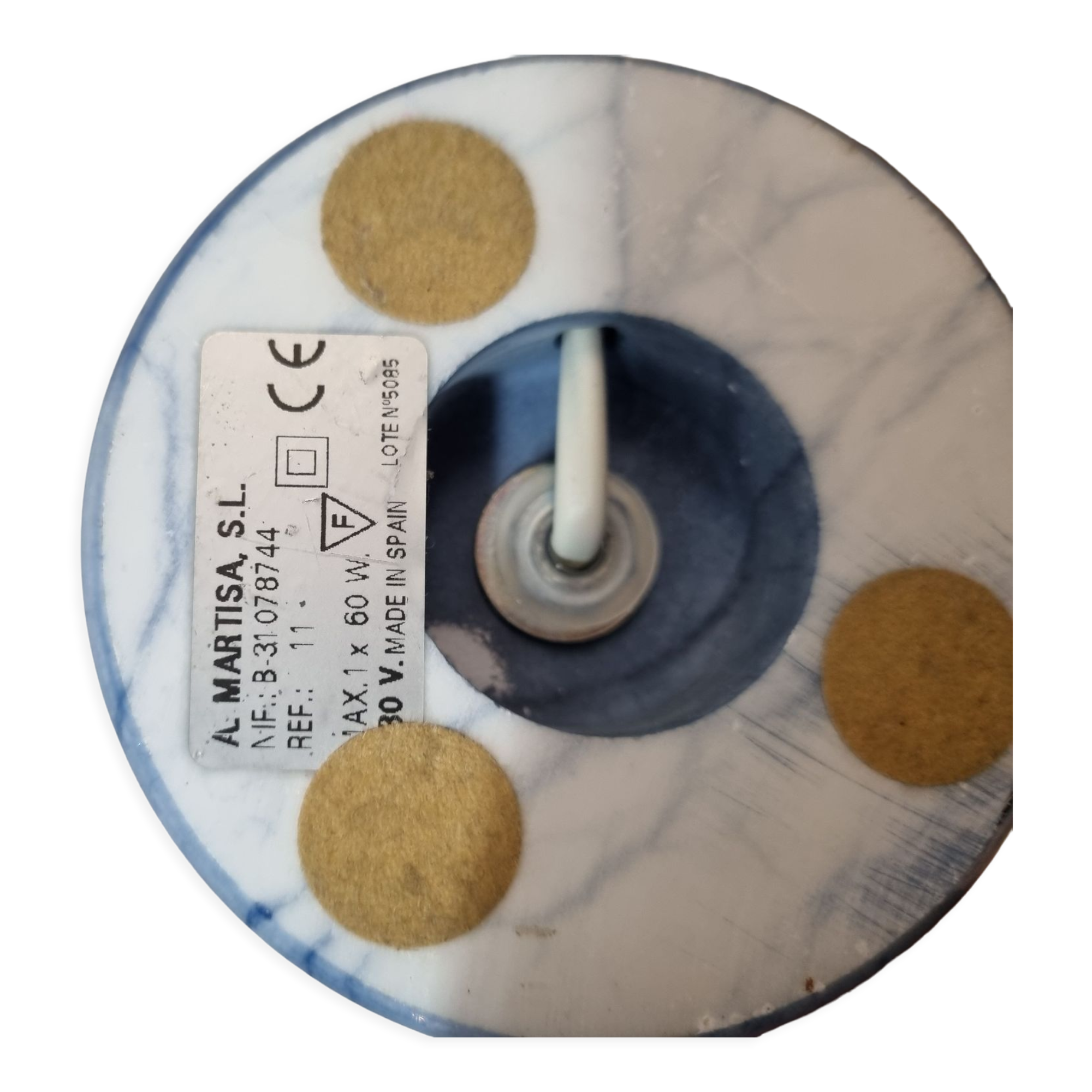 Lamp foot in blue marble Spain 1970