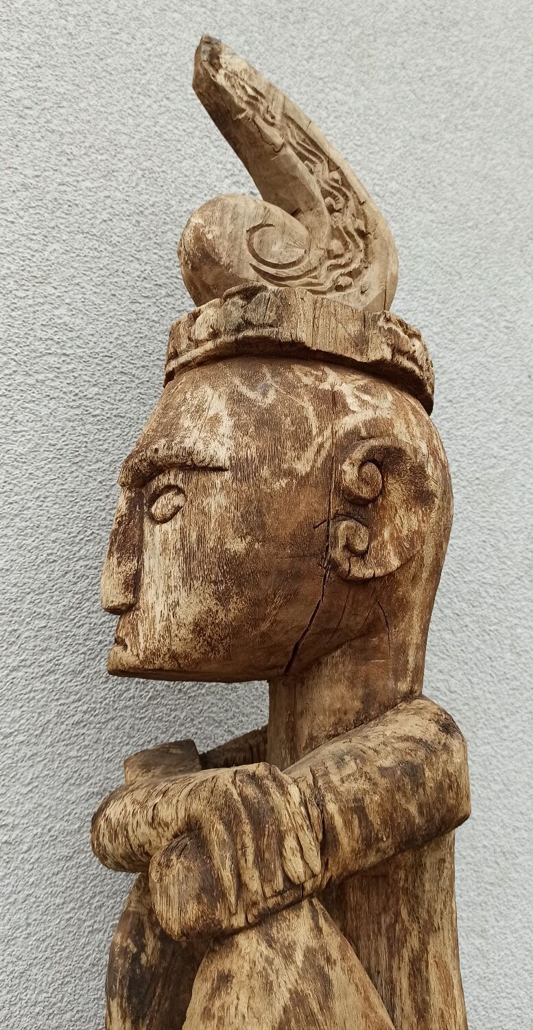 Ancient wooden ancestor statue of the Leti Islands, Indonesia