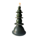 Large sculptural Moroccan candlestick in green Tamegroute ceramic.