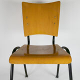 Marko school chair by Ynske Kooistra wood and metal 60s