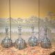 18th Century Italian Murano Clear Glass and Blue Trimmed Blown Glass Bottle