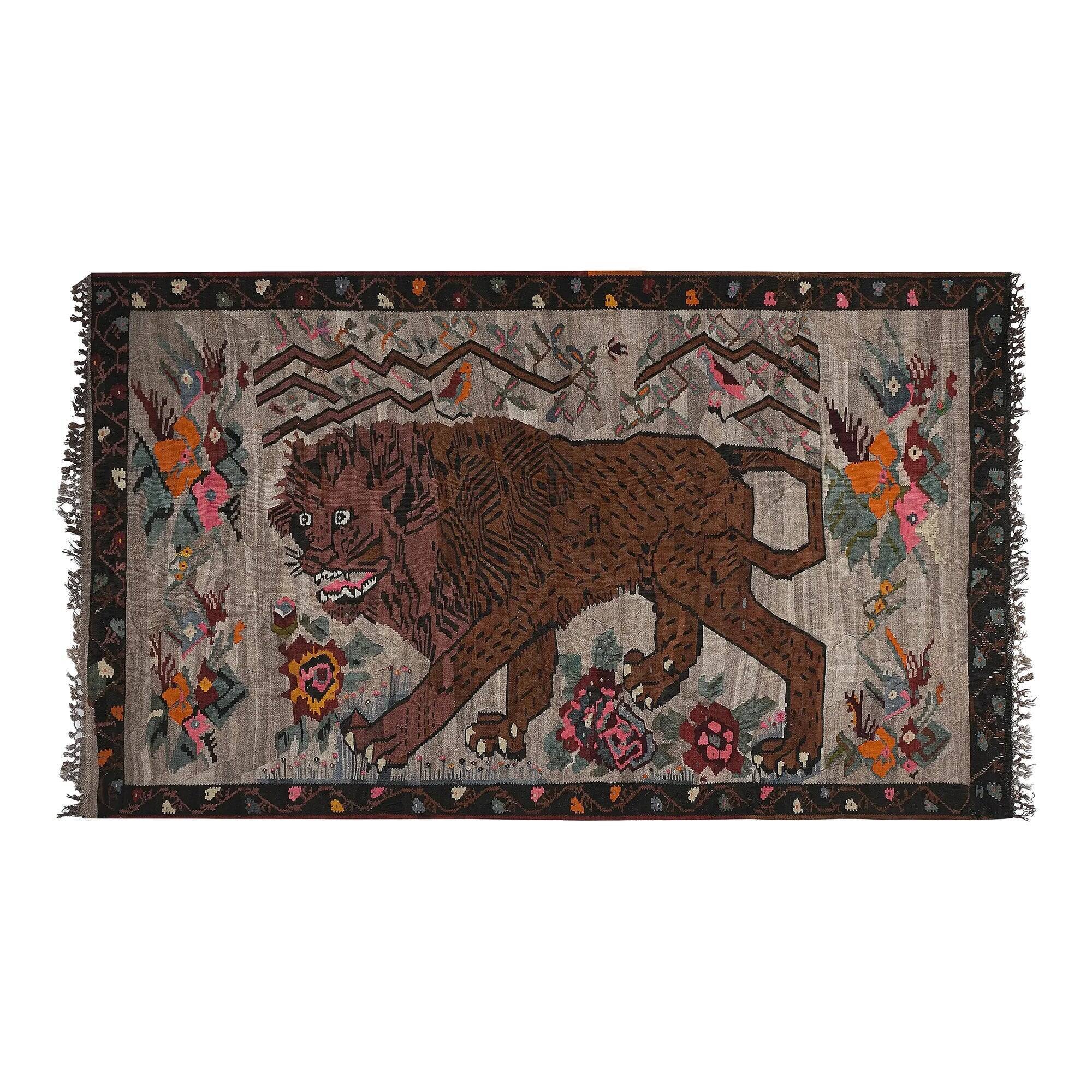 Tapis Kilim turc vintage tissé main