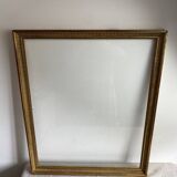 Old large glazed carved wooden frame