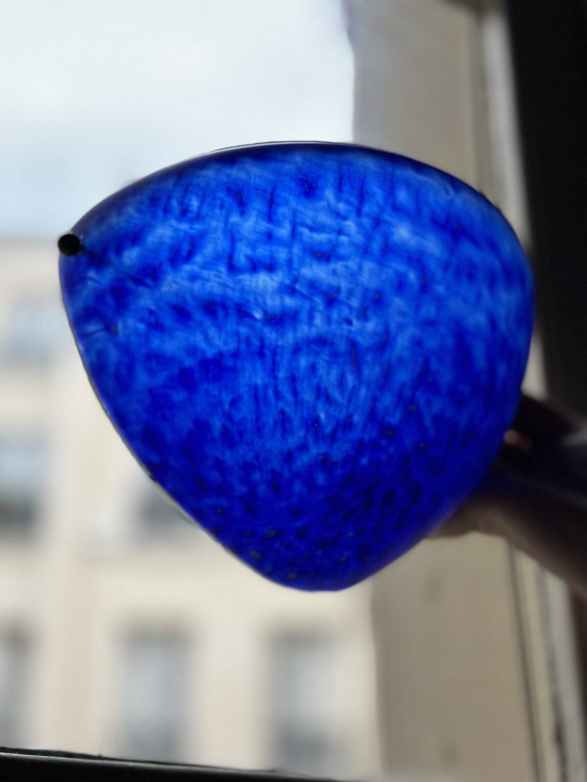 Sconces, signed, in satin blue glass paste from the 1930s