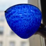 Sconces, signed, in satin blue glass paste from the 1930s