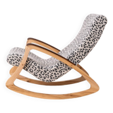 Mid Century Modern Vintage Rocking Chair, Czechoslovakia, 1950s, Reupholstered