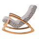 Mid Century Modern Vintage Rocking Chair, Czechoslovakia, 1950s, Reupholstered