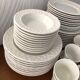 Dish set 60 pieces in white earthenware Italy Quadrifoglio