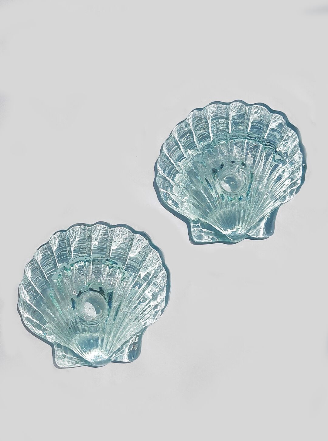Pair of shell candlesticks
