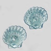 Paire de bougeoirs en coquillage