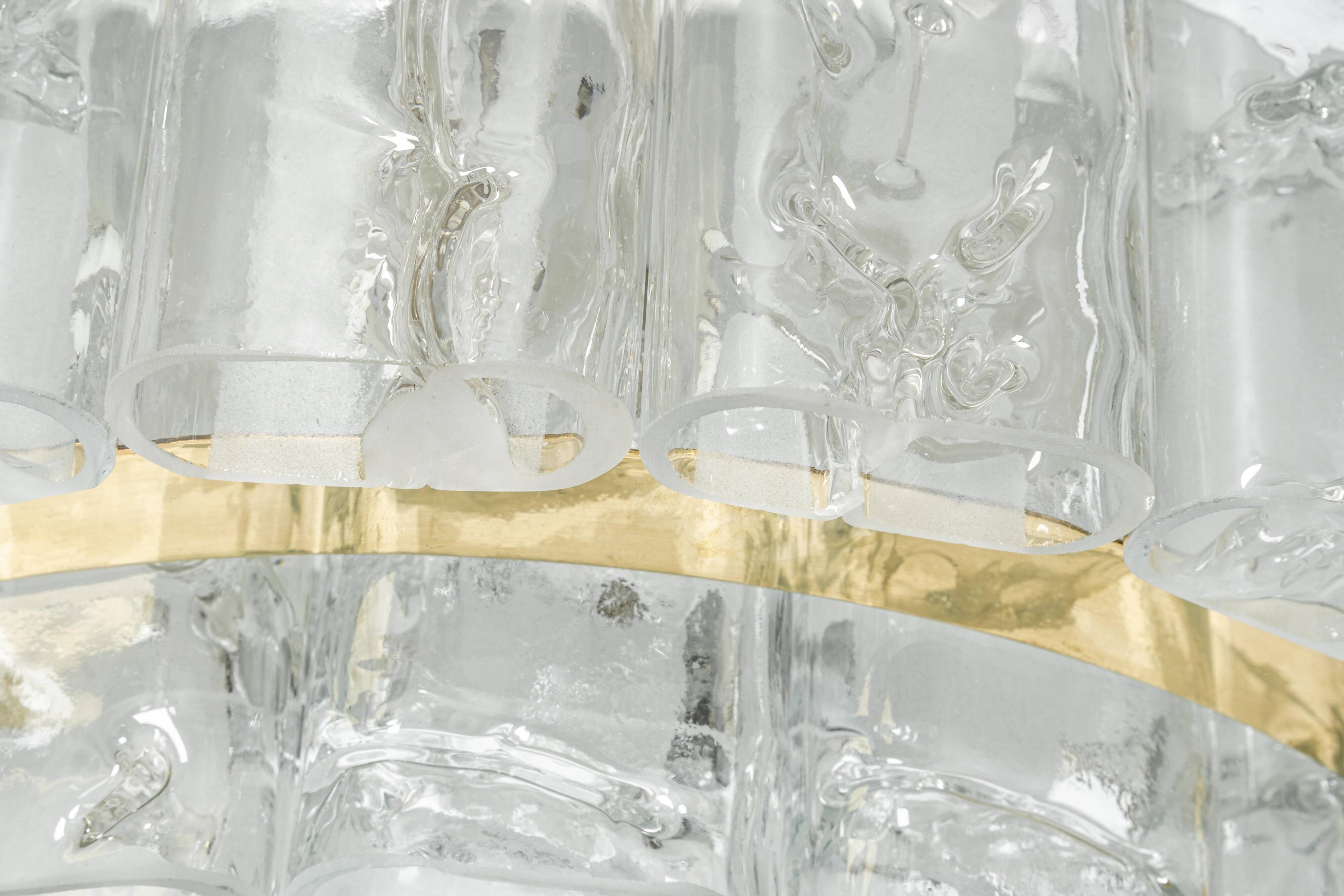 Glass tube chandelier from Murano by Doria, Germany, 1960s.