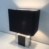 Chrome and black lacquer lamp