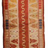 Tapis Couloir Vintage Turc Melas, Années 1950, Élégance et Authenticité