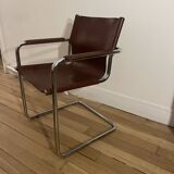 Set of 4 leather armchairs signed "Matteo Grassi" - 1960s