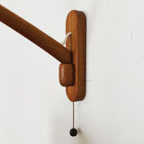 Danish adjustable teak wall lamp
