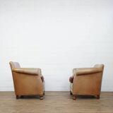 Set of two leather club chairs
