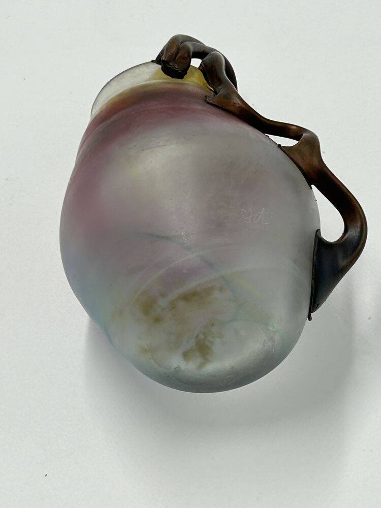 Miniature blown glass vase, Vasile Tubi Vadan, Romania
