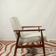 Scandinavian Lounge Chair Bouclè Beige Classic Design