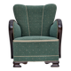 1960s, Danish armchair, green and beige furniture wool.