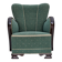 1960s, Danish armchair, green and beige furniture wool.
