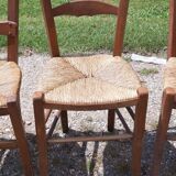 6 antique mulched chairs