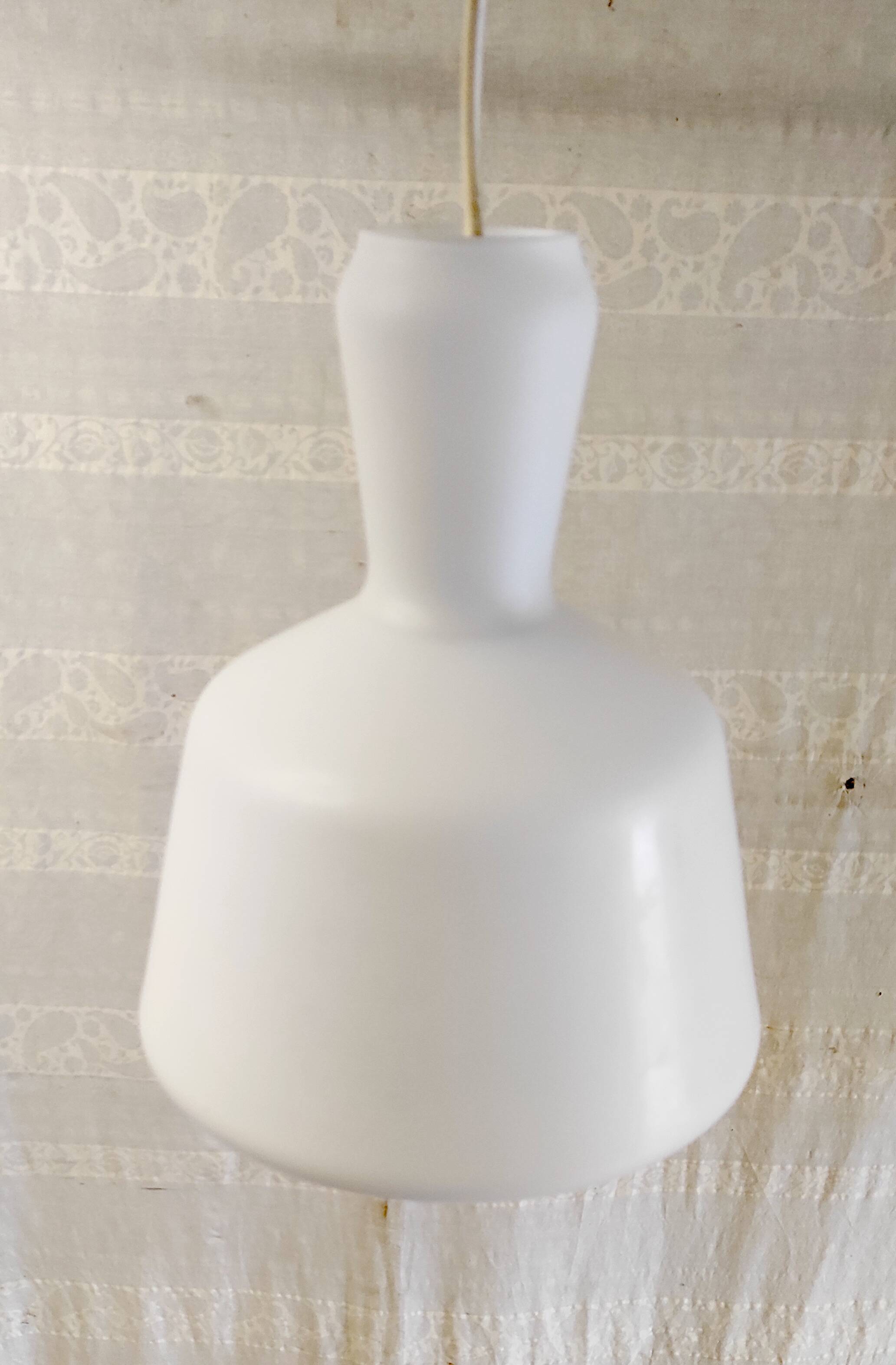 Scandinavian opaline pendant light - mid-20th century