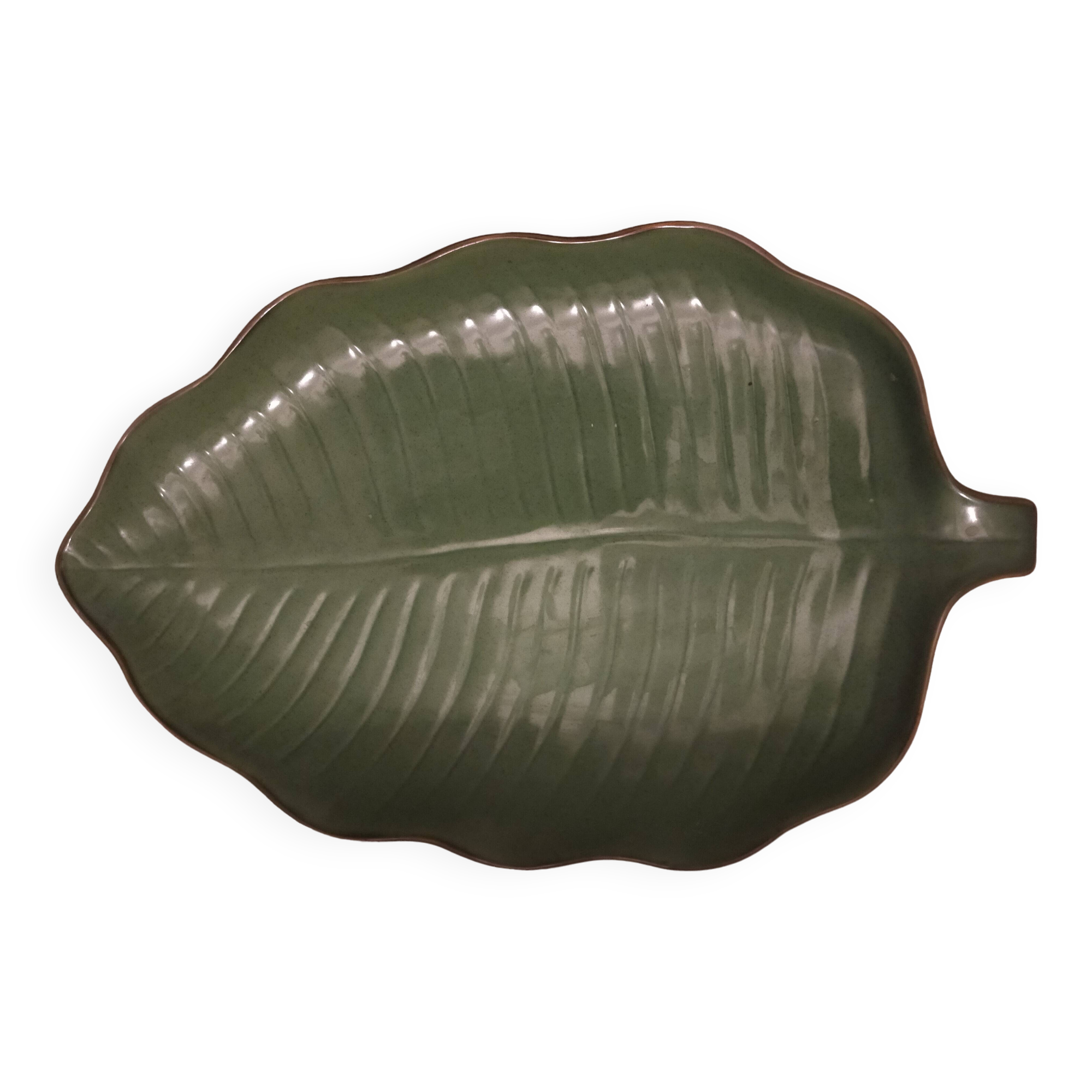 Large green leaf dish