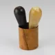 Carl Aubock II "The Bombs" salt and pepper shakers, walnut & horn, 1950s