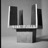 Brutalist Candle Holder / Chandelier in Bronze Circa 1950